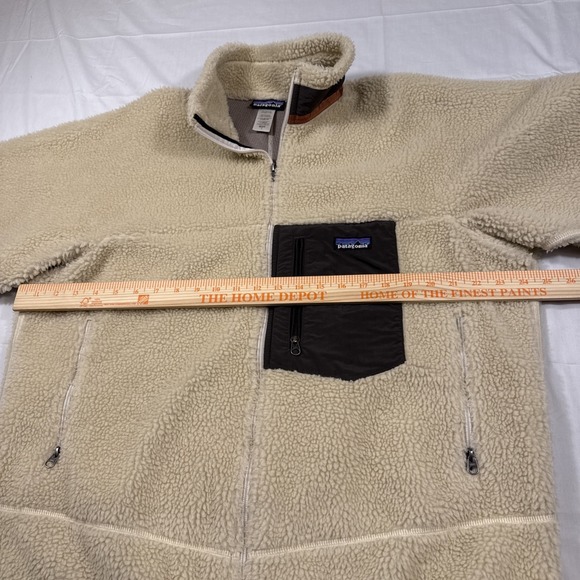 JACKET Vintage Patagonia MENS LARGE Classic Retro X Deep Pile Oatmeal Fleece - Picture 6 of 9